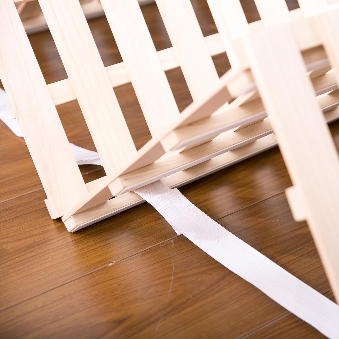 すのこベッド 折りたたみ 天然桐 四つ折り ベッドフレーム ダブル 4折桐木床