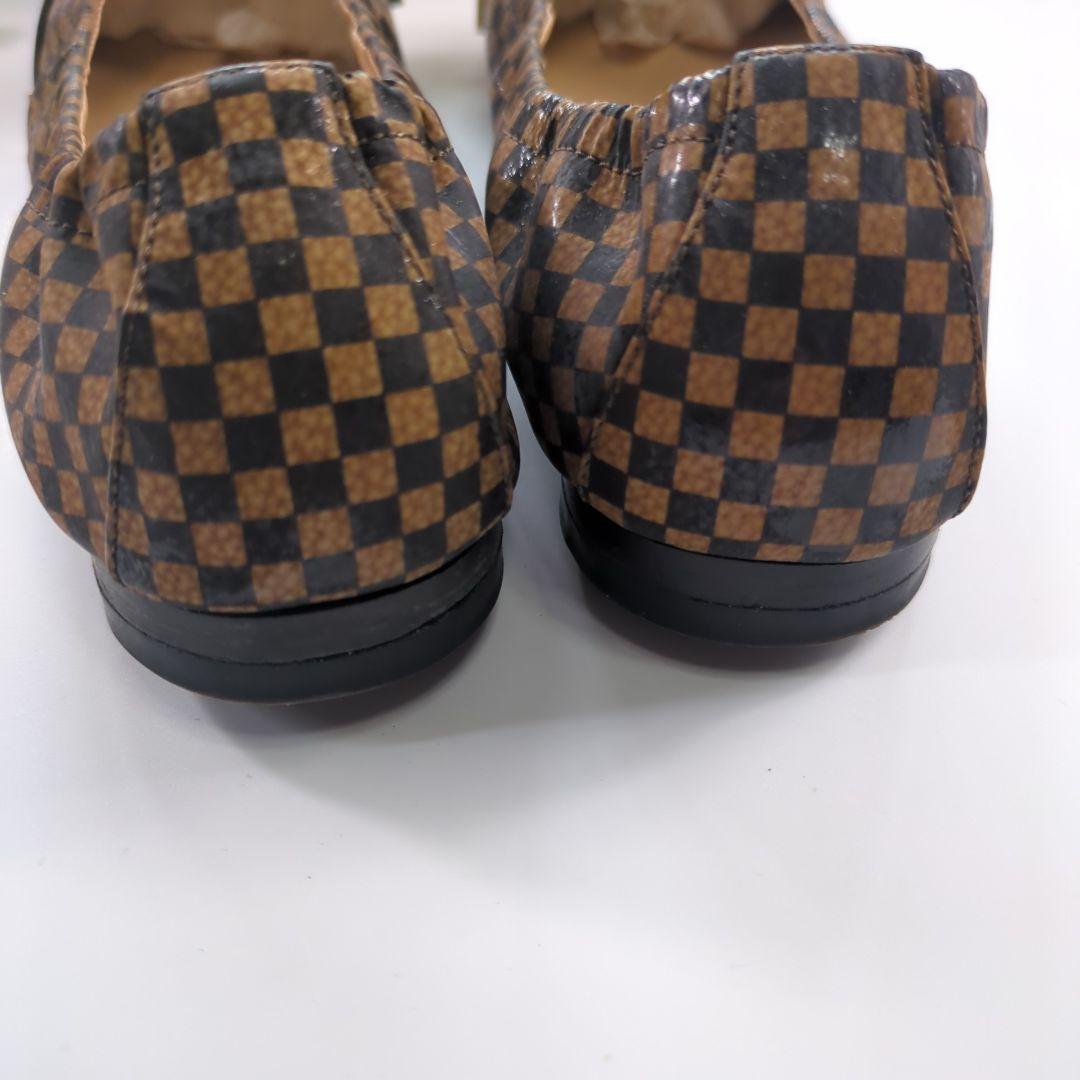 ルイヴィトン ダミエ 金具 バレエシューズ フラットシューズ ローファー 美品