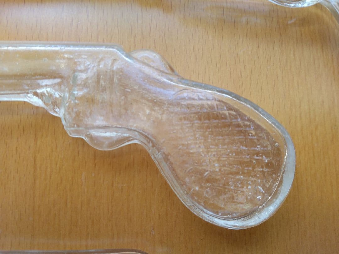 ル*カ様 レトロ瓶☆ピストル型金平糖瓶大小3個セット・昭和レトロ・菓子玩具瓶・コ