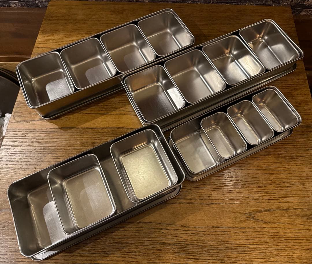 【中古美品】飲食店 ステンレス製 バット 大小13点セット 薬味入れ 調味料入れ