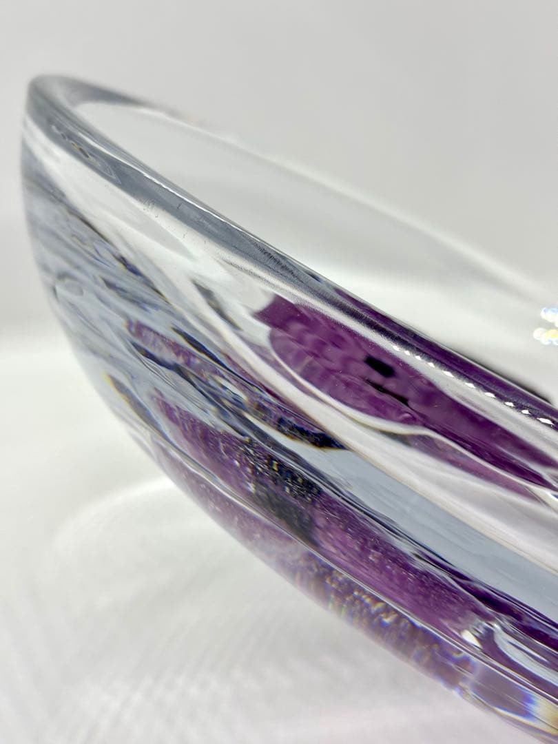 #Daum（ドーム） フランス　クリスタル フラワーモチーフ ボウル　P-3m