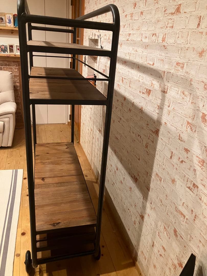 メタルラック 4段 木製棚付き