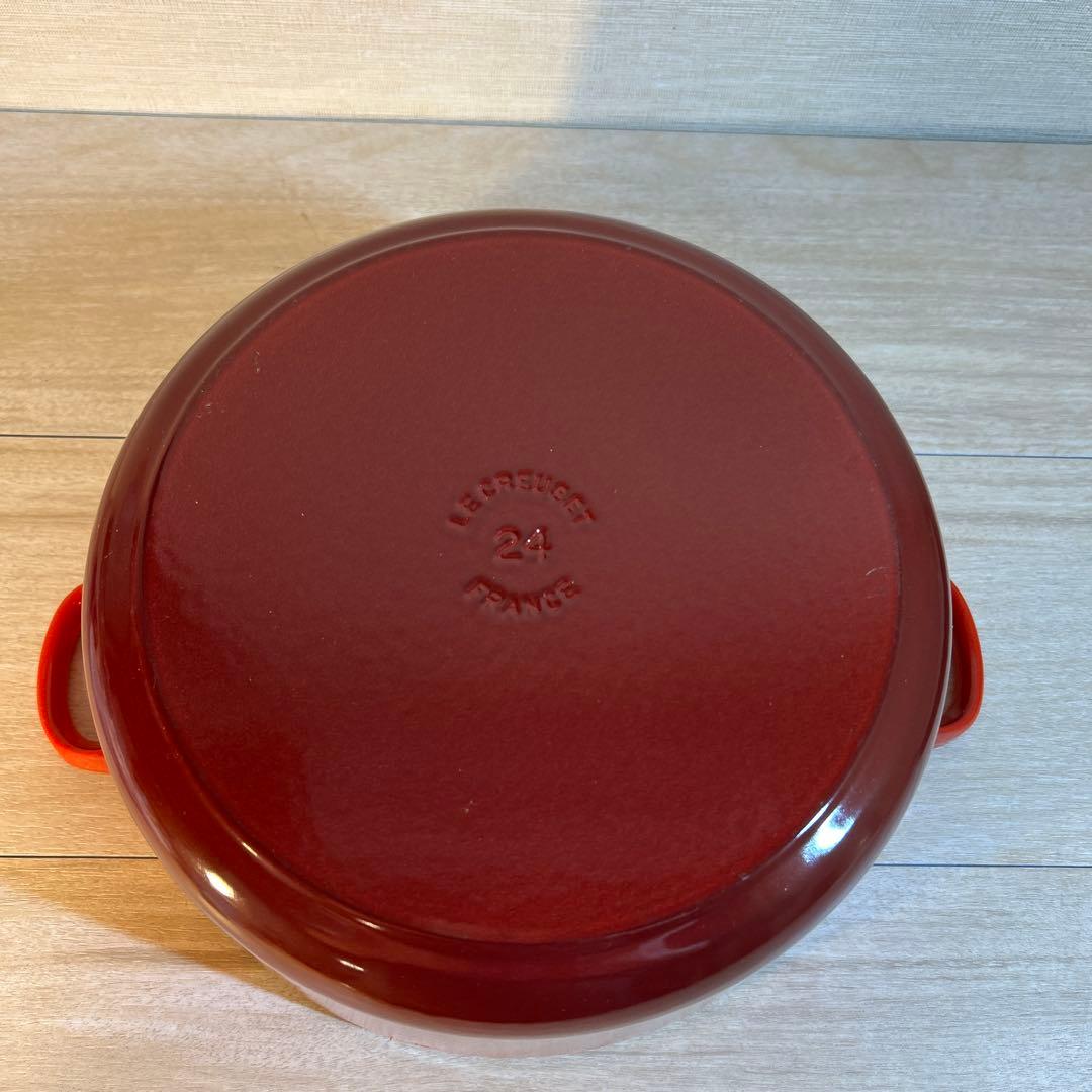 ルクルーゼ　ココットロンド　24cm チェリーレッド　両手鍋　鍋
