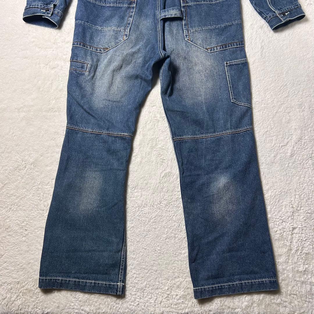 アヴィレックス AVIREX デニム オールインワン ツナギ チェーン刺繍