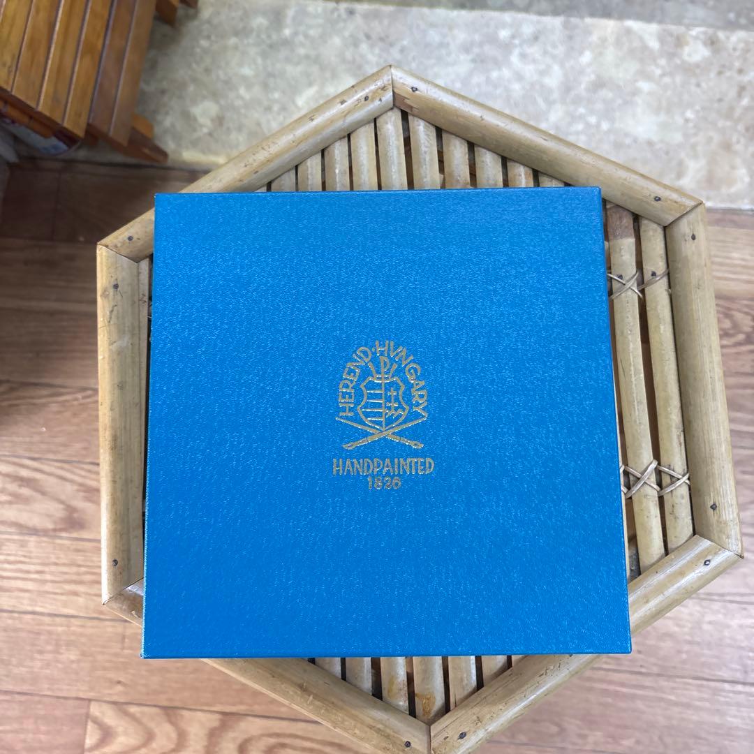 【極美品】ヘレンド アポニーグリーン 19cm プレート 箱・カード付