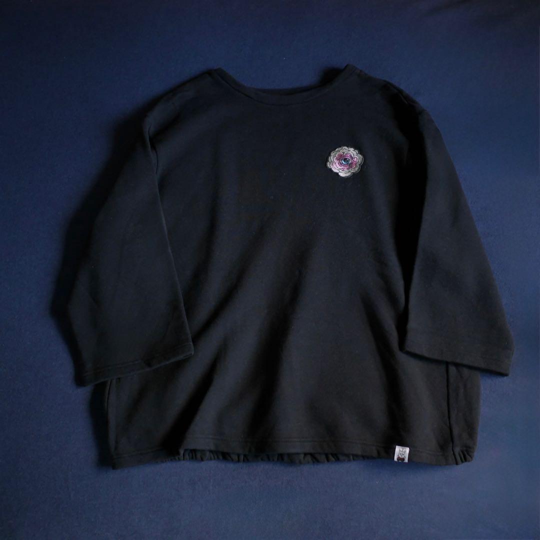 ヒグチユウコ ボリス雑貨店オリジナルスウェット黒 眼花ワッペン付き