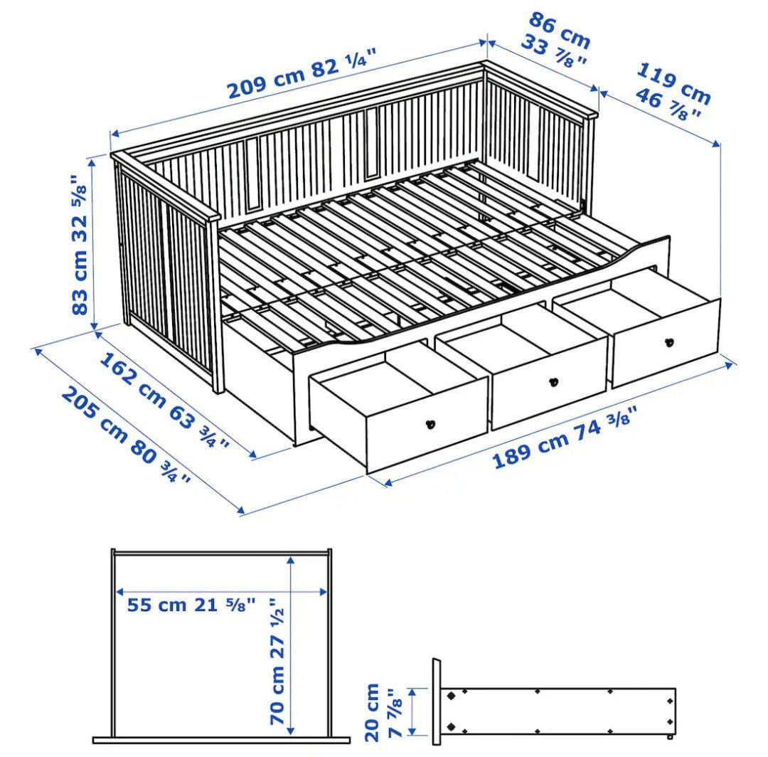 浅見【引き渡し限定】IKEA　HEMNES　ヘムネス　デイベッドフレーム