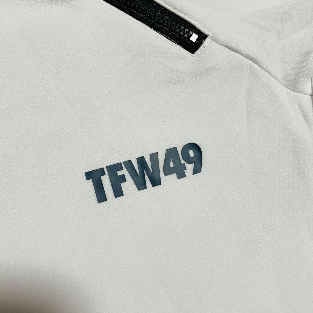 TFW49 ハーフジップ　プルオーバー　L トレーナー　ホワイト ゴルフ