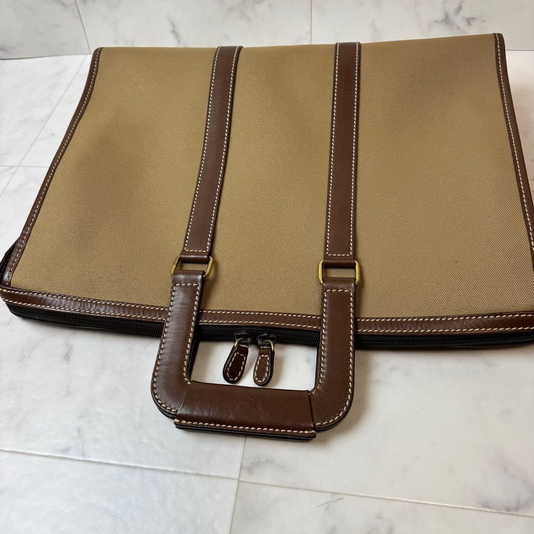 【美品】 HUNTING WORLD ブリーフケース 2WAY レザー カーキ