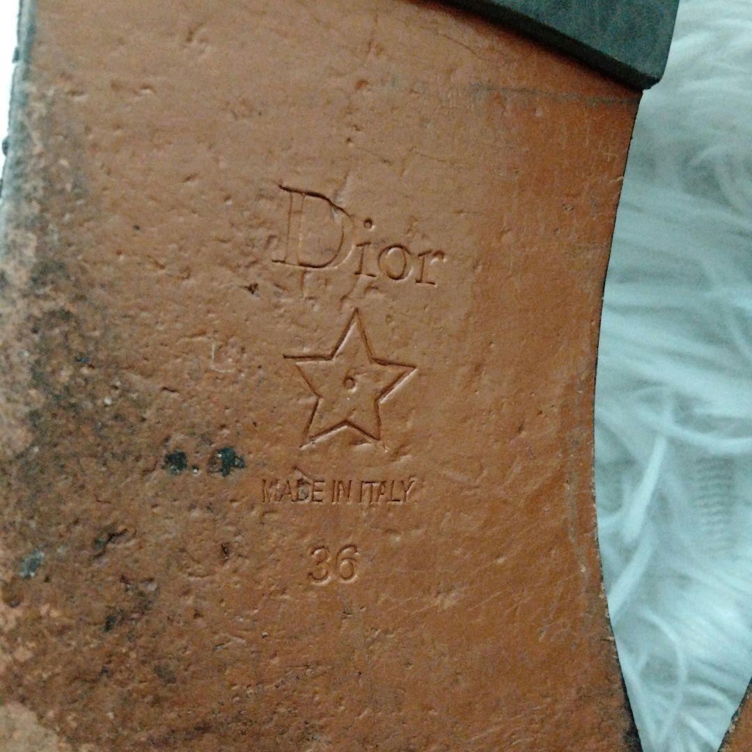 【美品】Dior ディオール リボンストラップ フラットシューズ 36