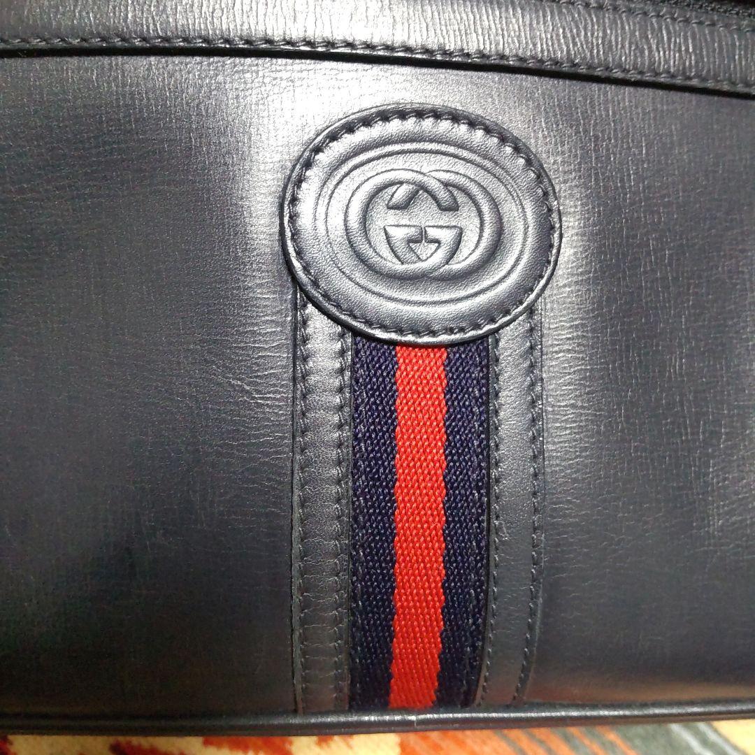 オールドGUCCI ネイビー ショルダーバッグ