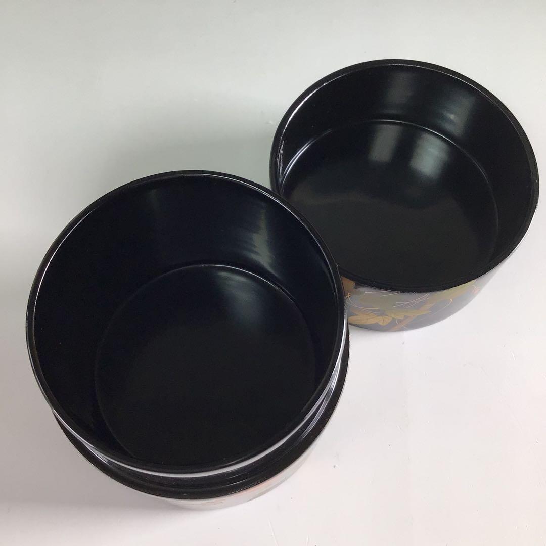 Ｒ５６５　四季棗　『塗師　峯清作』『夜桜　朝顔　稲雀　松喰鶴』　共箱　茶道具