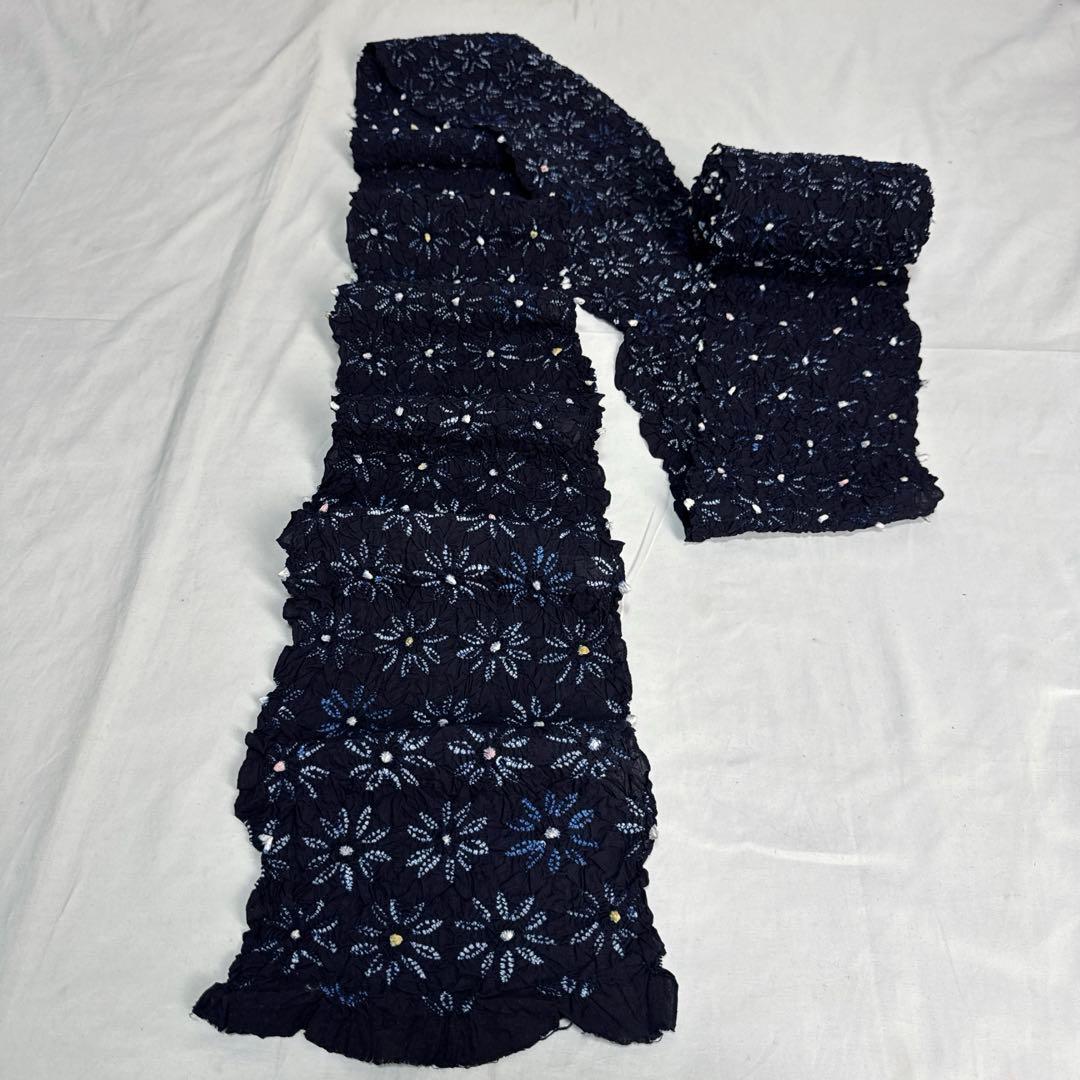 2898★かわいい花柄　絞り　浴衣反物★有松　鳴海★