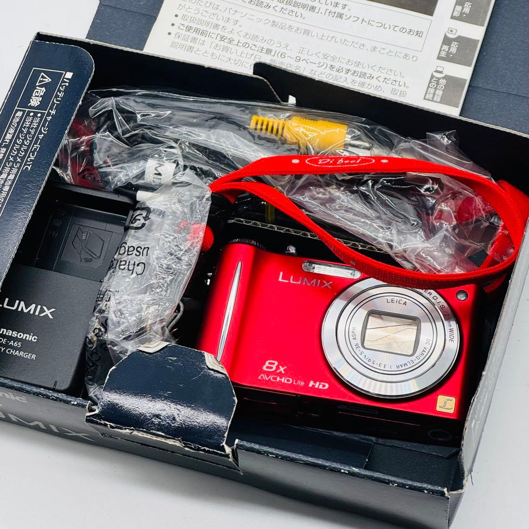 【極美品・箱付き】Panasonic LUMIX DMC-ZX3 レッド　日本製