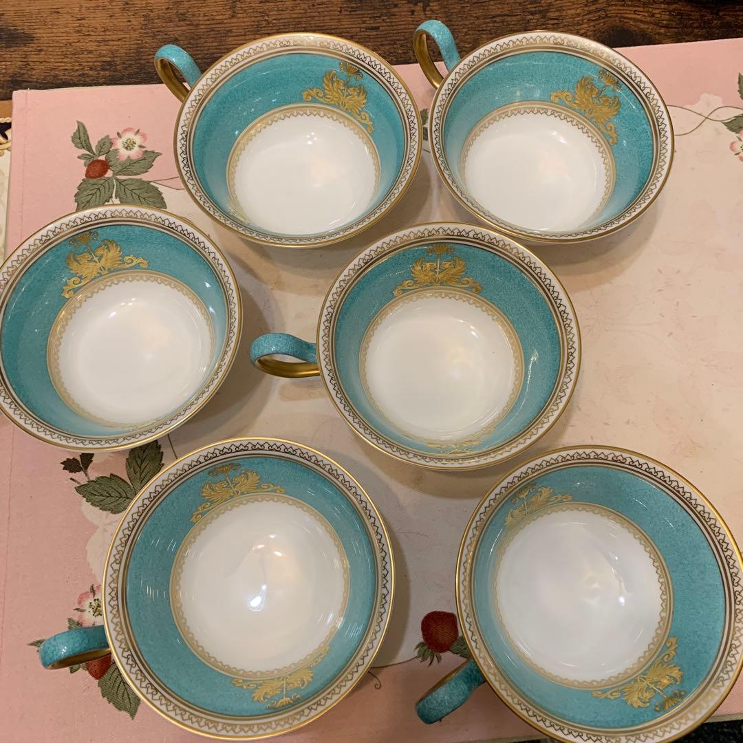 未使用　ウェッジウッド コロンビア　パウダー　ターコイズ　ティーカップ　ポット