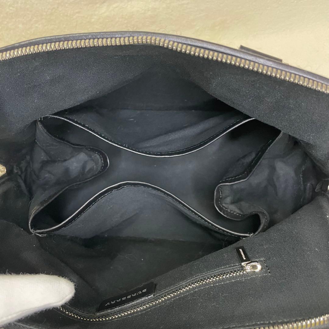 BURBERRY バーバリー ハンドバッグ チェック柄 ウール レザー