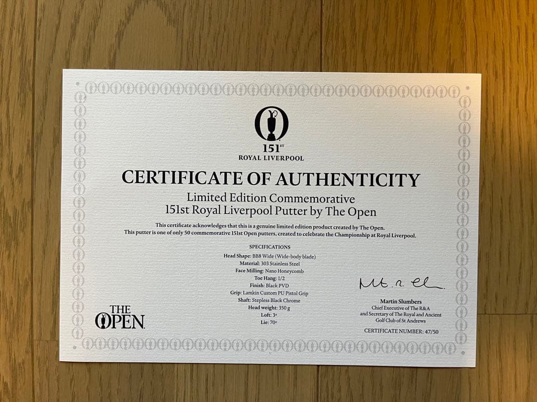 THEOPEN 限定版記念151号ロイヤル・リバプール・パター