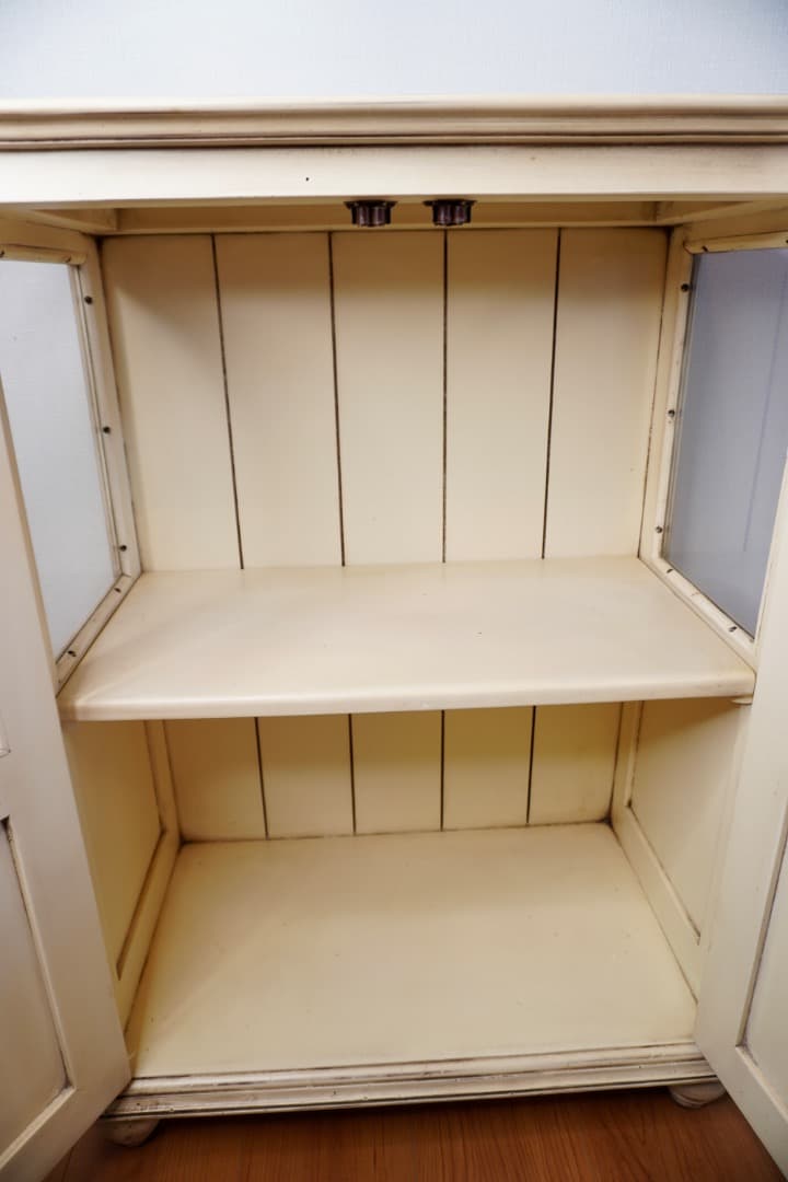 old maison ヴィンテージ ガラスキャビネット フレンチシャビー