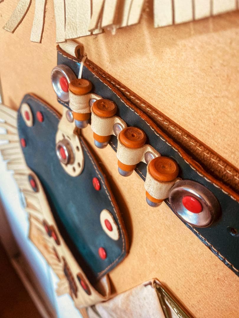 アメリカ カウボーイ Buffalo Bill 本革 掛飾 収蔵品 二十世紀初期