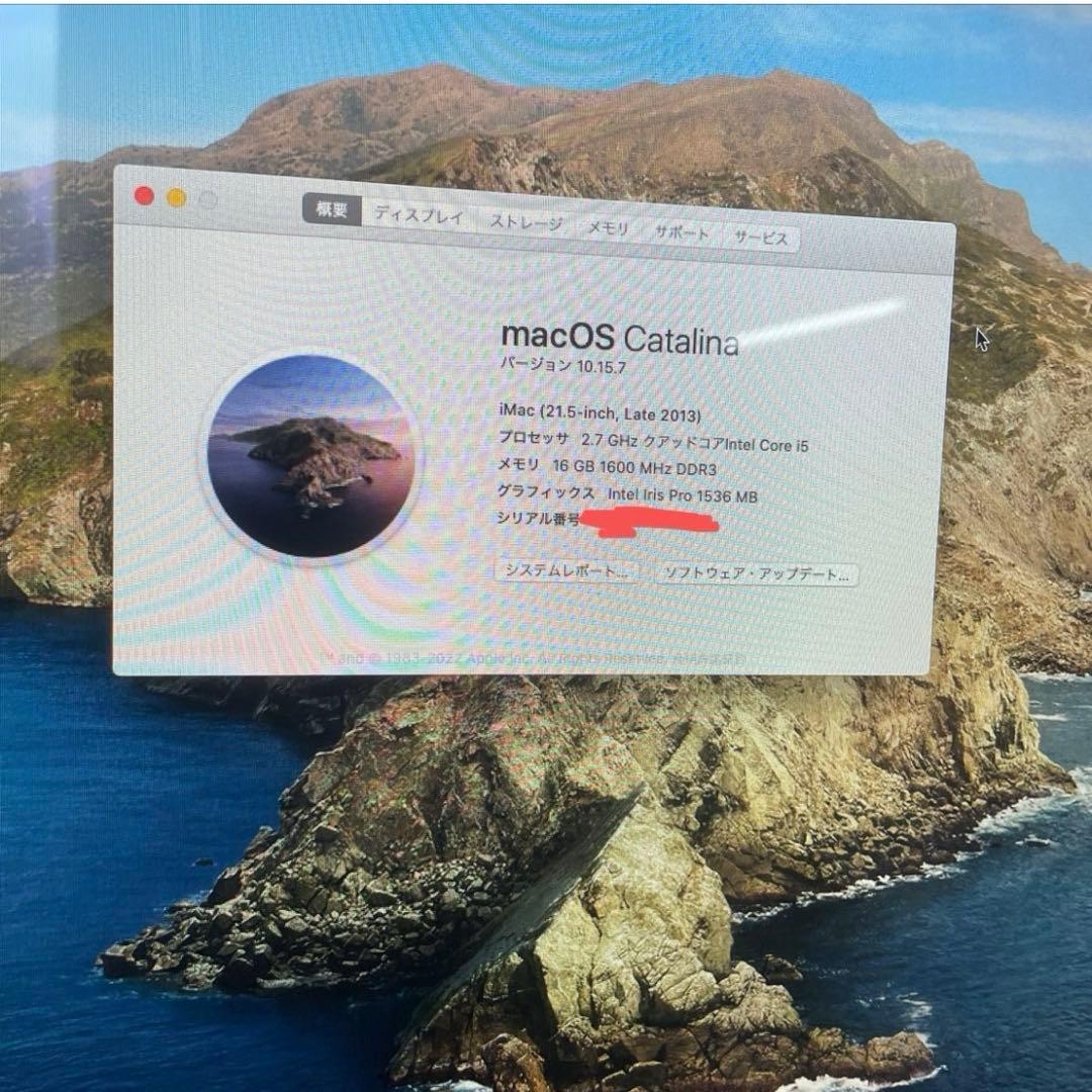 iMac 21.5インチ Late 2013 メモリ16GB 1TB