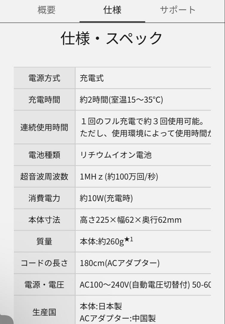 Panasonic パナソニック　美顔器　EH-XR20 RF 高周波　超音波