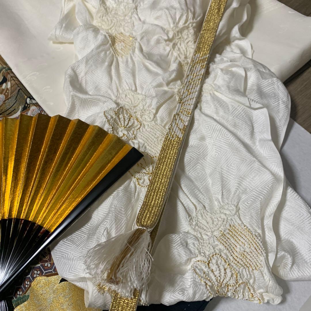 さち　美品　正絹　黒留袖　五つ紋　金彩　舞鶴　6点セット