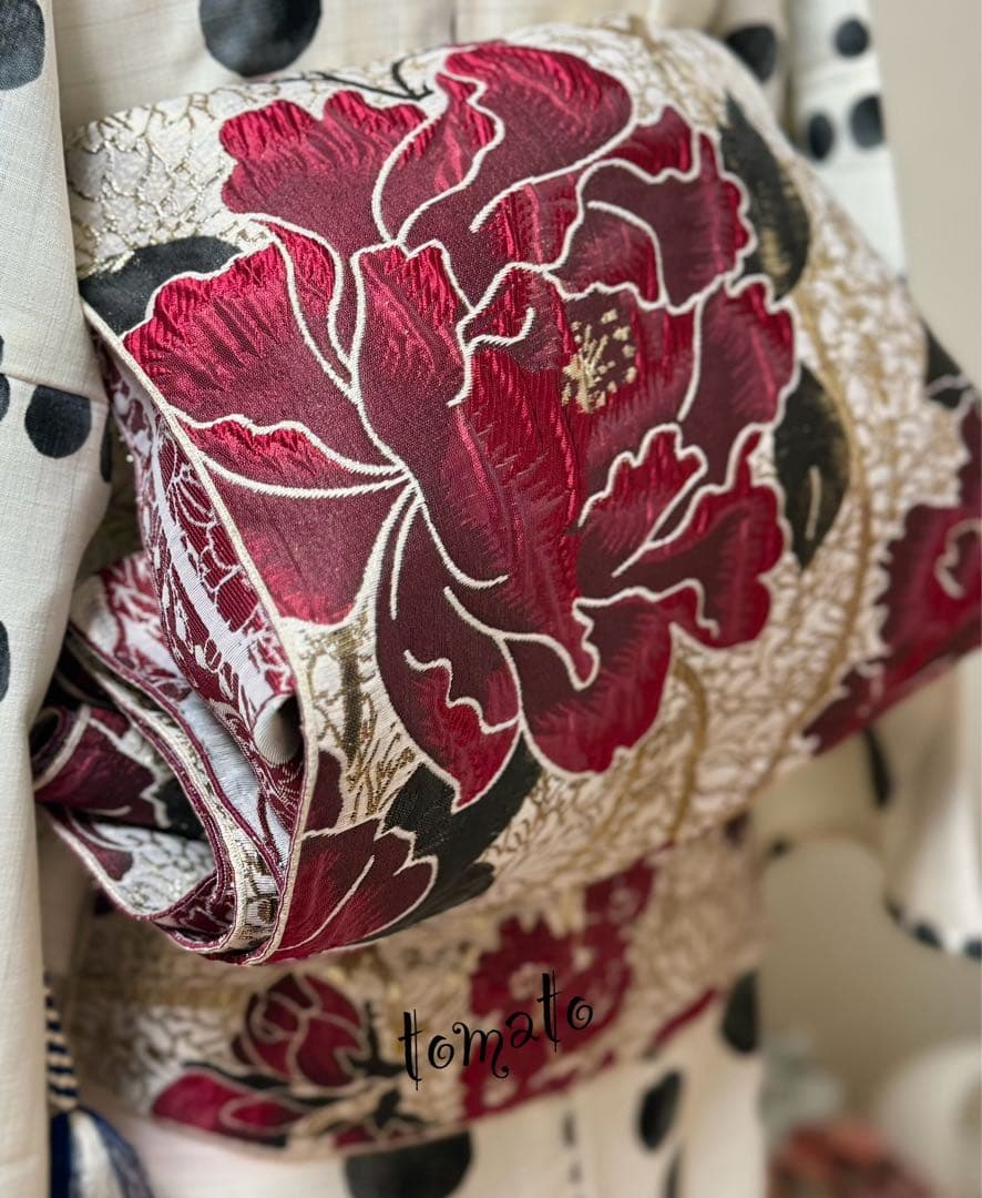 大人兵児帯【シャクヤク】　【シャクヤク紅】セット