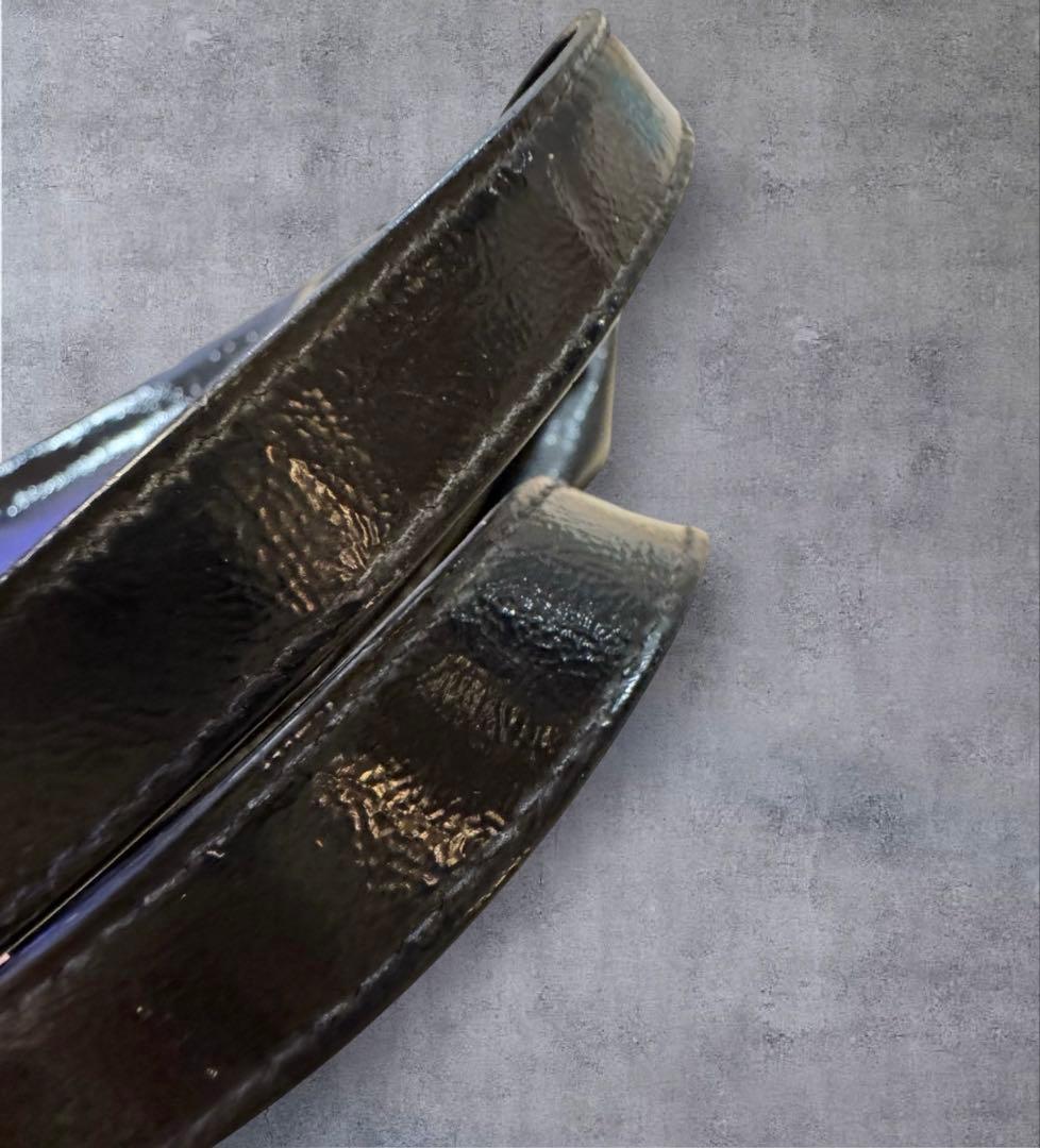 archive 00s クレージュ エナメル ボーリングバッグ オールブラック