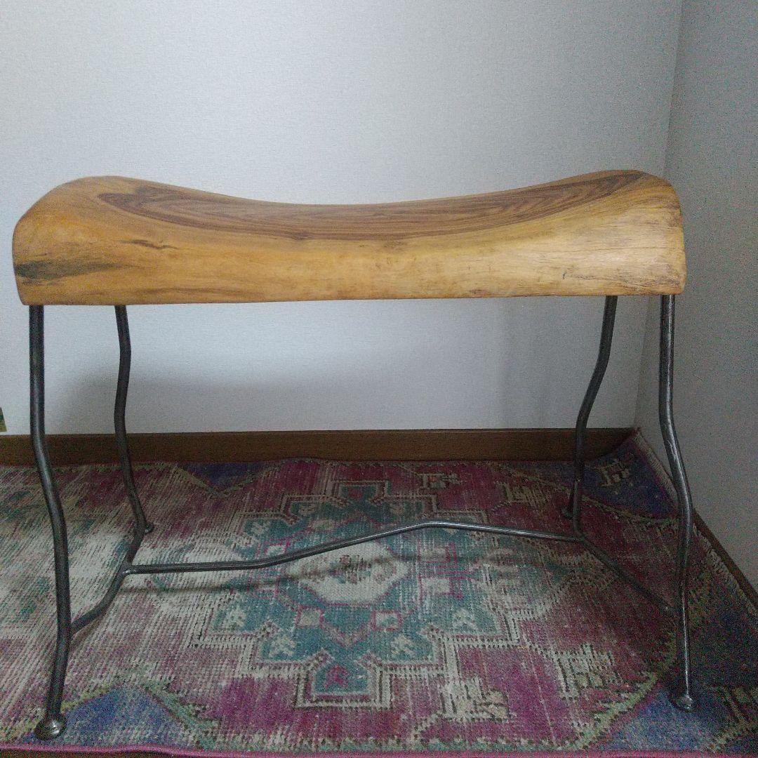 ナチュラルウッドスツール 天然木アイアン スツール ベンチ 椅子 チェア 飾り台