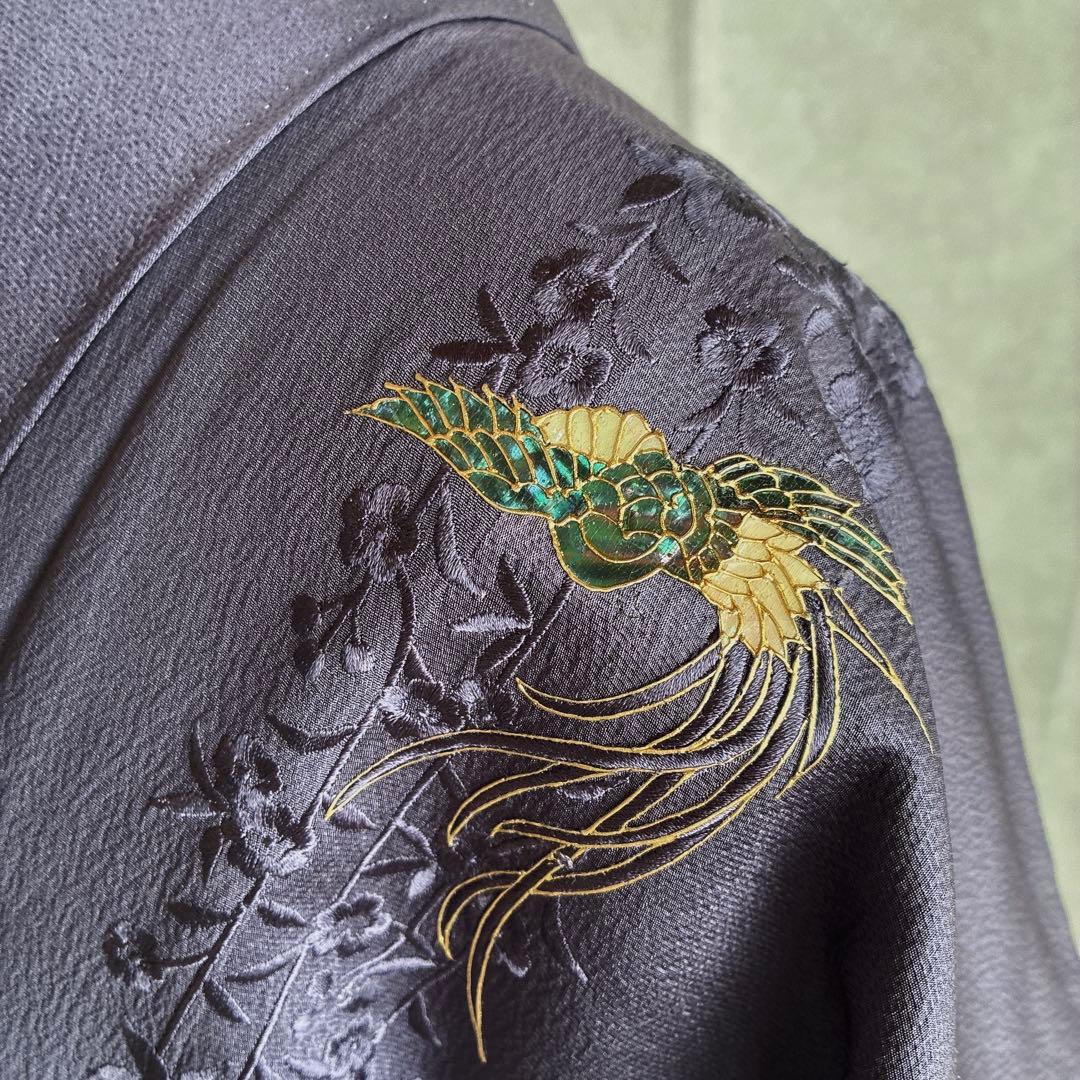 〈着物のみ〉付け下げ　フルセット　着物　正絹　鳳凰　凛と紫　訪問着　G9