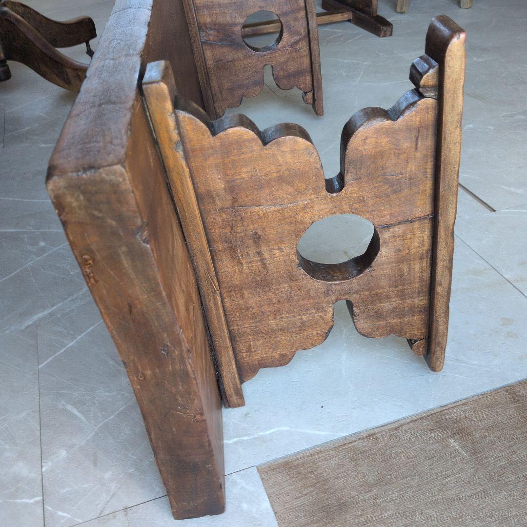 ブロカント古道具アンティーク重厚な経机 天板厚　5センチ　ローテーブル