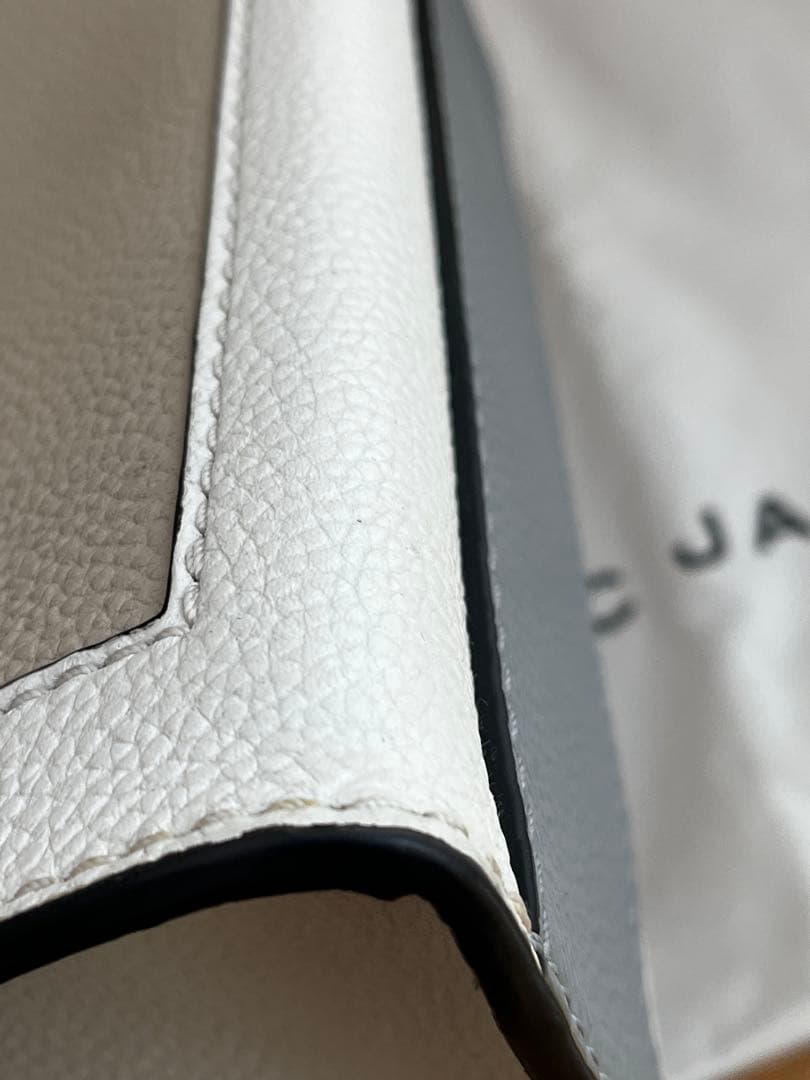 MARC JACOBS 本革 トートバッグ ホワイトオートミール×グレー 保存袋