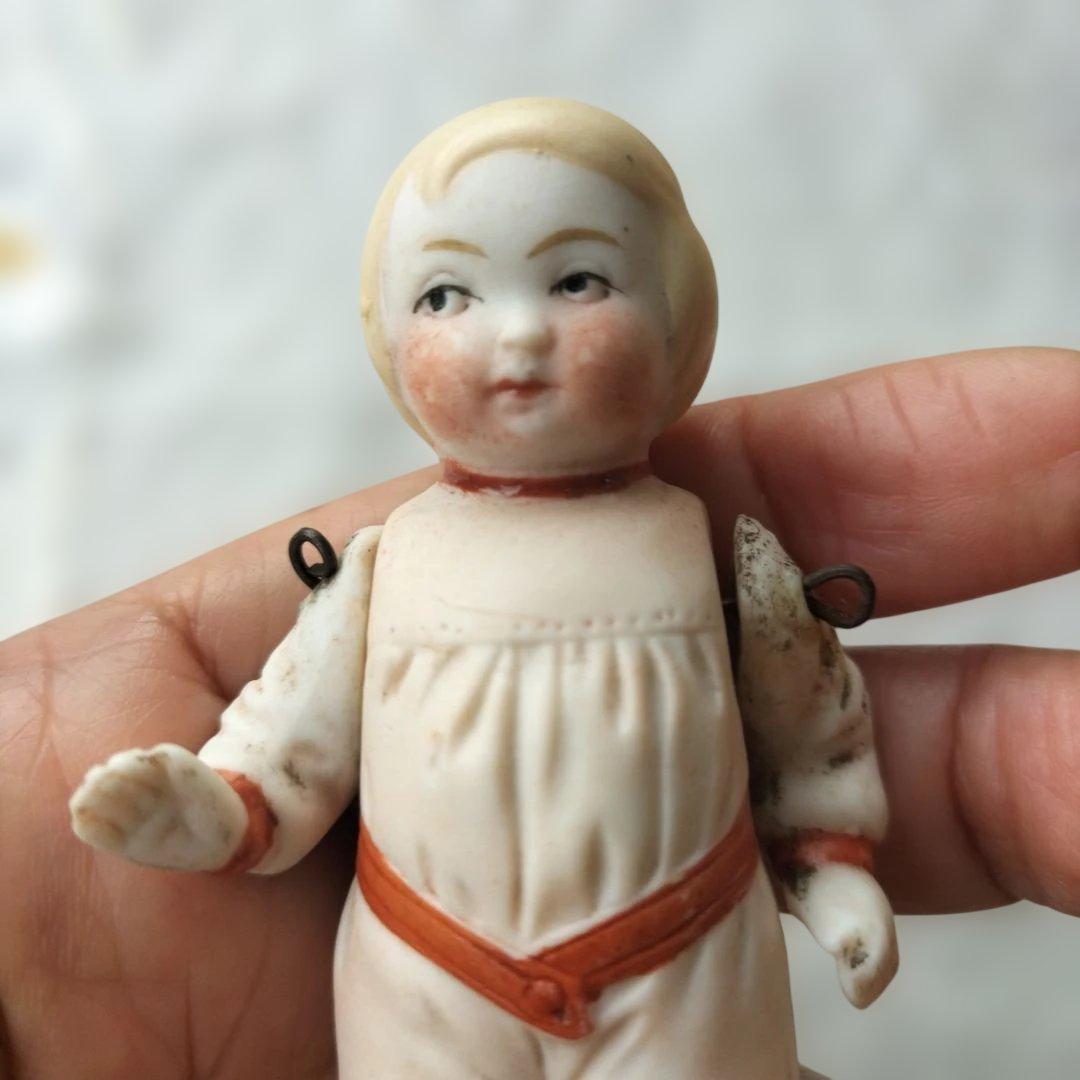 ドイツ　ビンテージ　ビスクドール　男の子　身長8.8cm HERTWIG？
