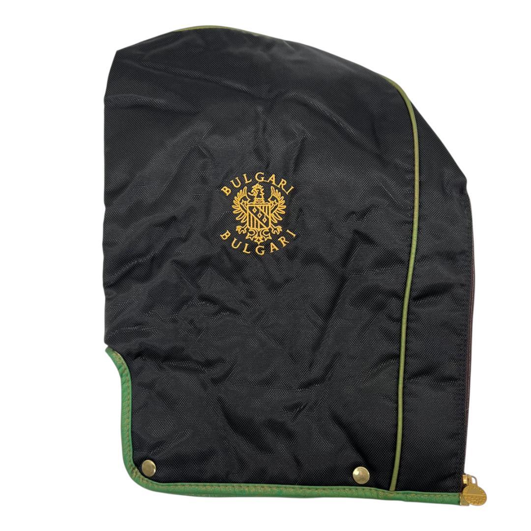 ブルガリ ゴルフバッグ クロコ ブラック キャンバス レザー ゴールド