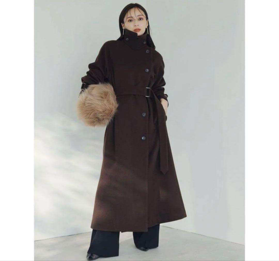 【美品】anuans アニュアンス ウールトレンチコート BROWN