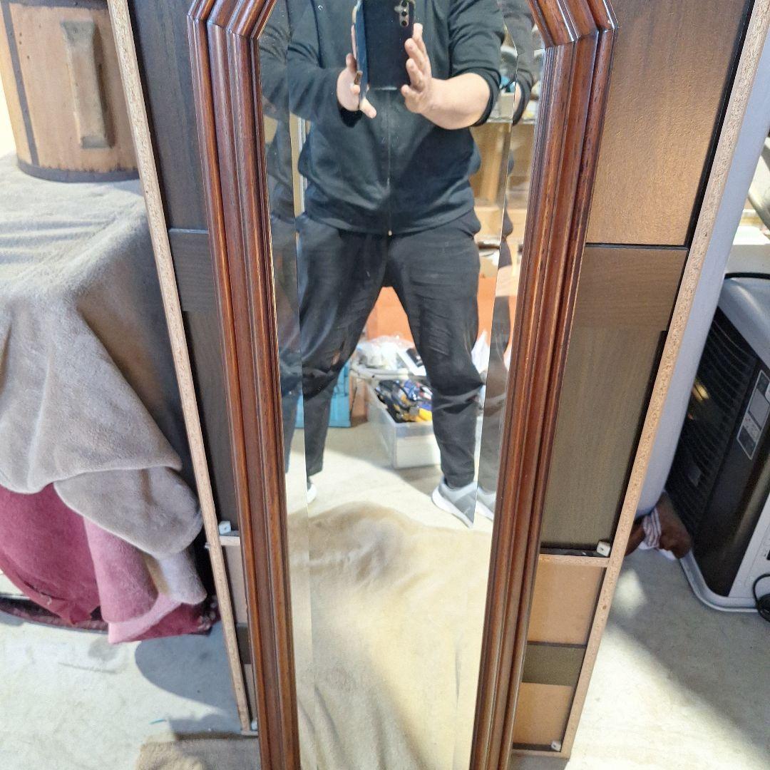 イタリア製 木製 壁掛け 鏡 ウォールミラー アンティーク調 ヴィンテージ