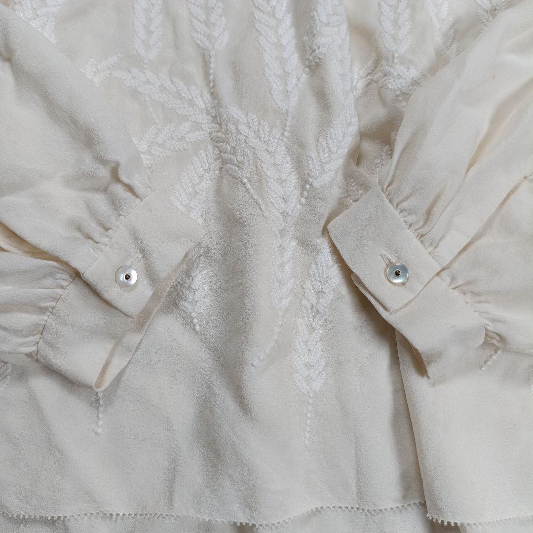 定価5万 ミナペルホネン現行　シルクブラウス　SPICA　36　長袖　レディース