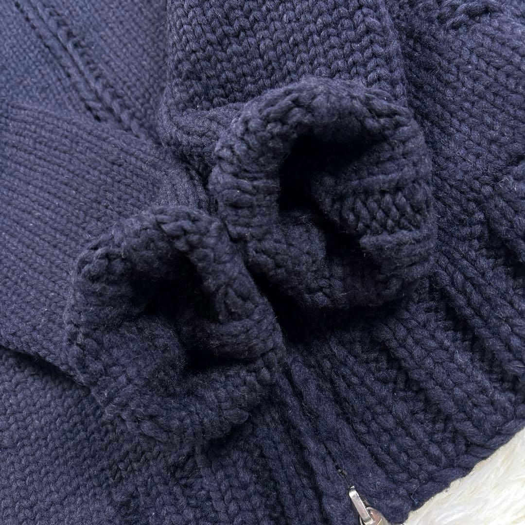 ✨カナダ製・別注✨カナディアンセーター×ロンハーマン　カウチンニット　ジップ　紺