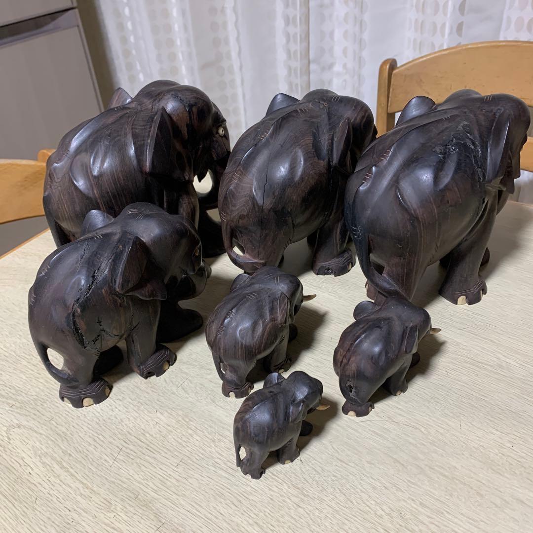 木製　象の置き物　昭和レトロ　ヴィンテージ　インテリア