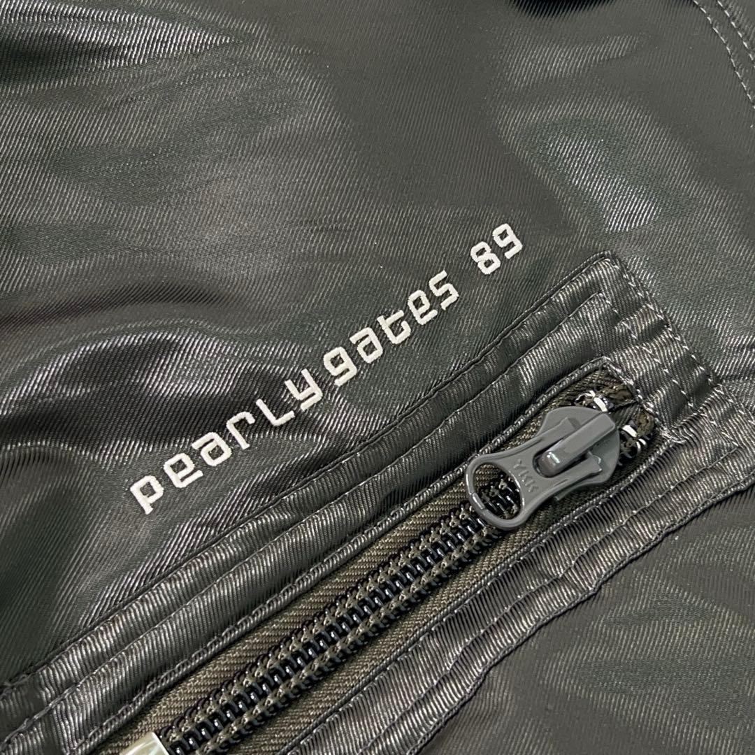 【PEARLY GATES】ゴルフ 中綿パンツ ロゴ刺繍 濃緑 ライダース調