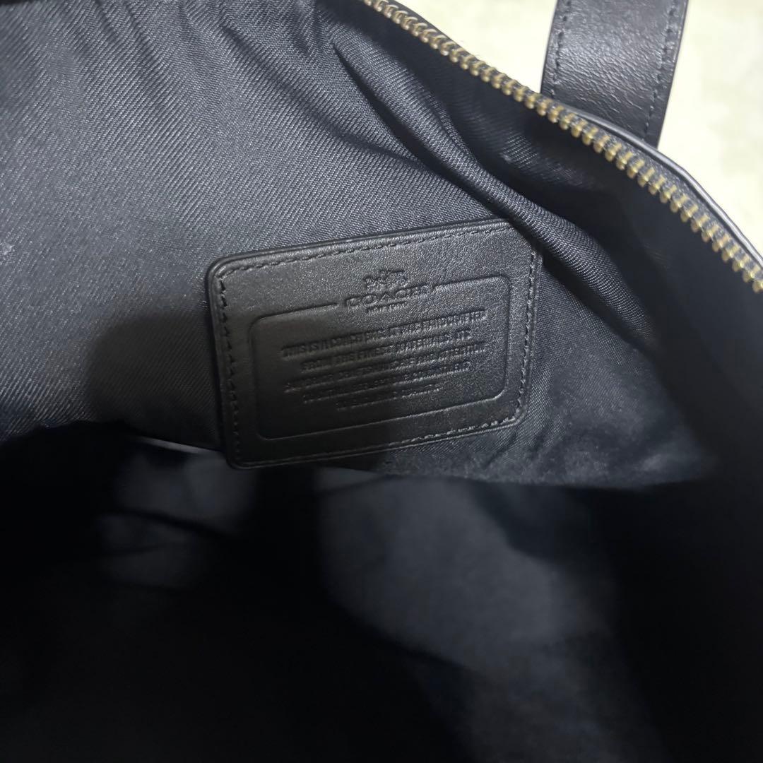 希少 コーチ ビジネスバッグ レザー 2way ショルダーバッグ ブラック 黒