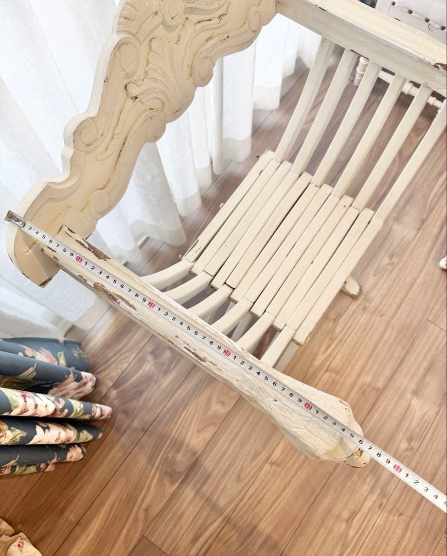 【本日限定】フランス アンティーク サボナローラチェア X脚 折りたたみ椅子