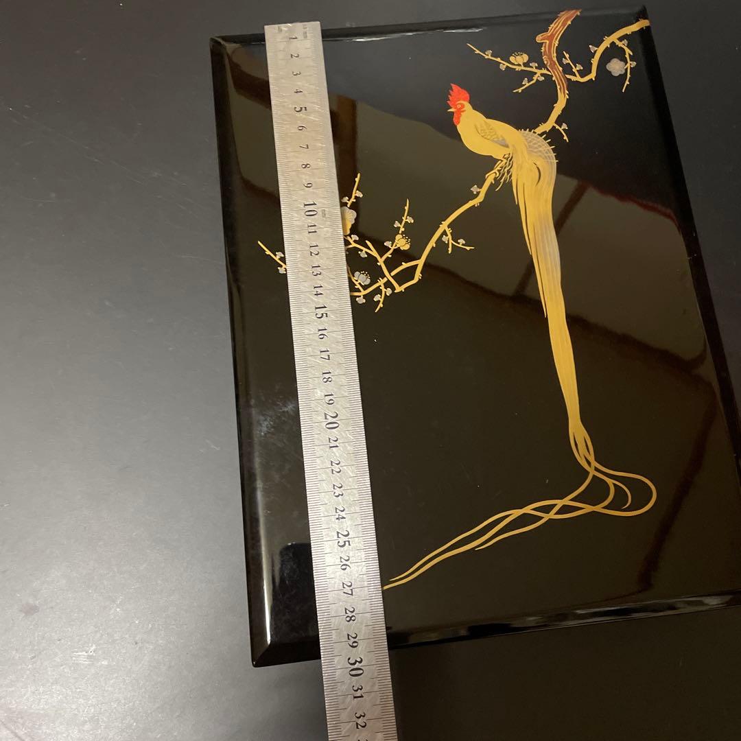 時代物　蒔絵硯箱　是真造　木箱付き