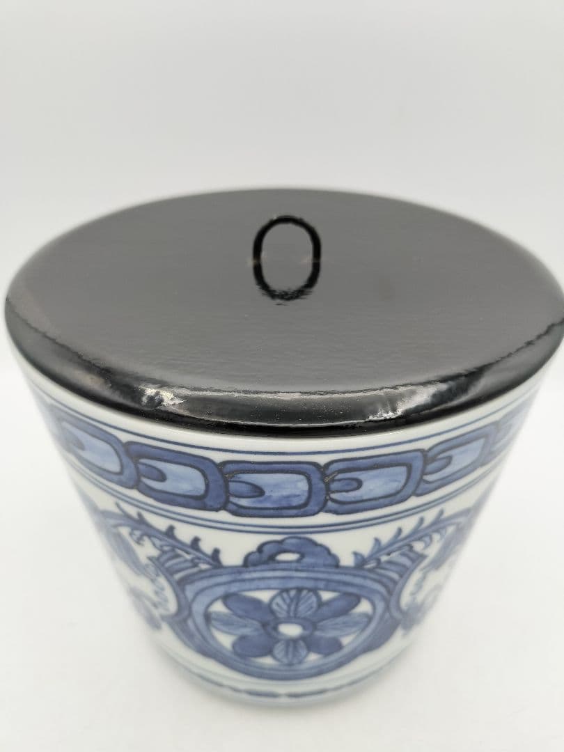 b626 水指 染付 オランダ写 西村徳泉 木箱 茶道具 古物