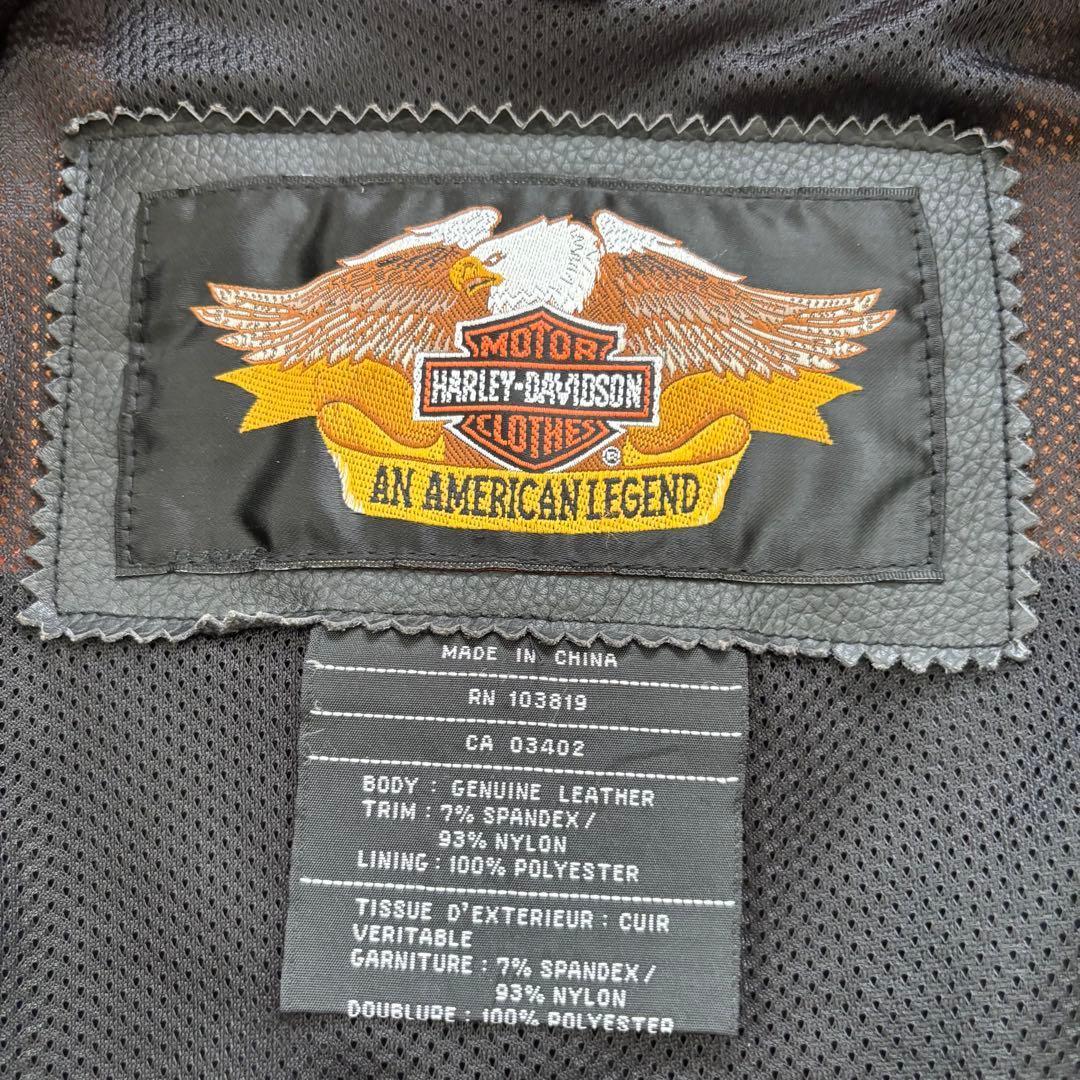 ハーレーダビッドソン シングル ライダースジャケット 革ジャン レディースL