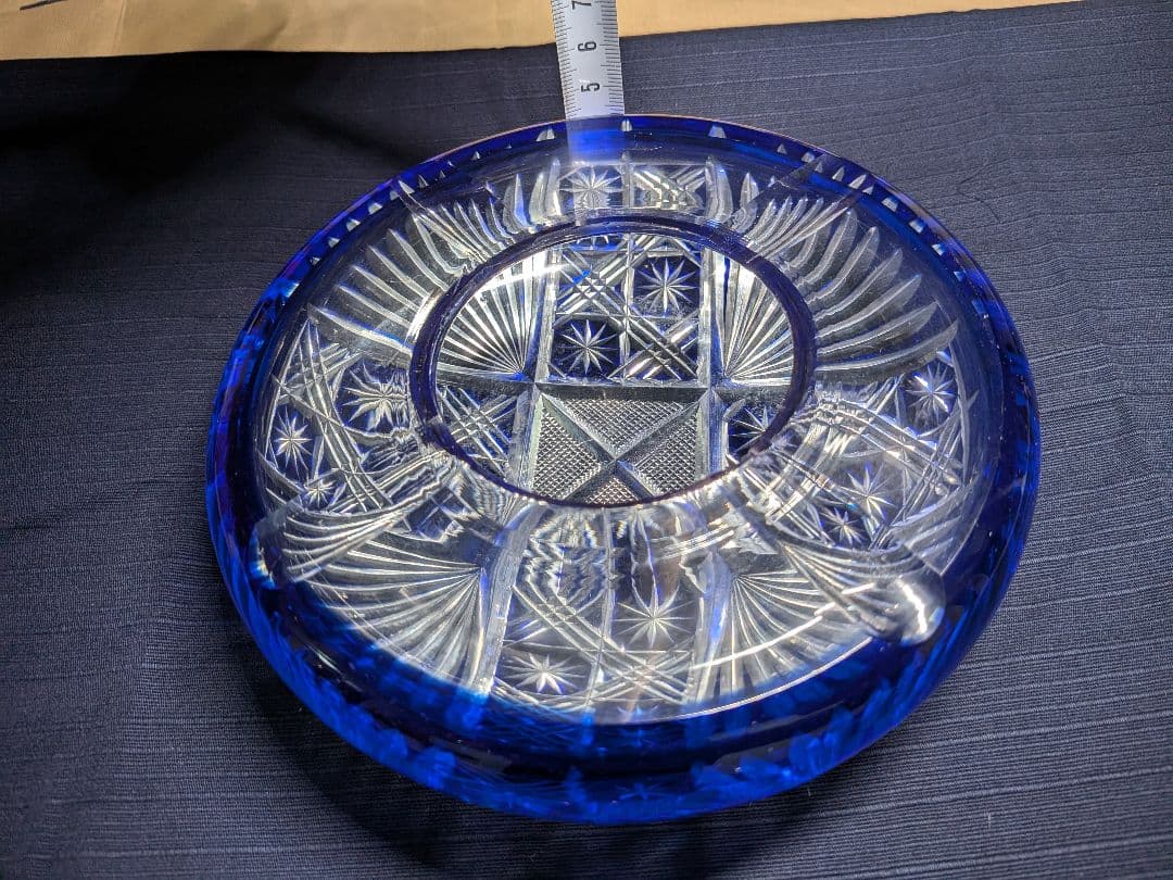 レトロ江戸切子灰皿アート飾