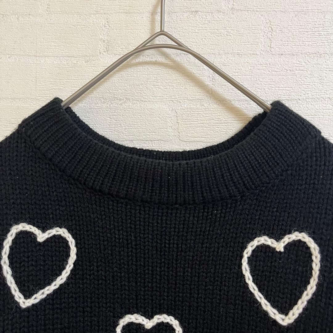 ChahChah ハッピーハートフル ハンドエンブロイダリーニット　男女兼用