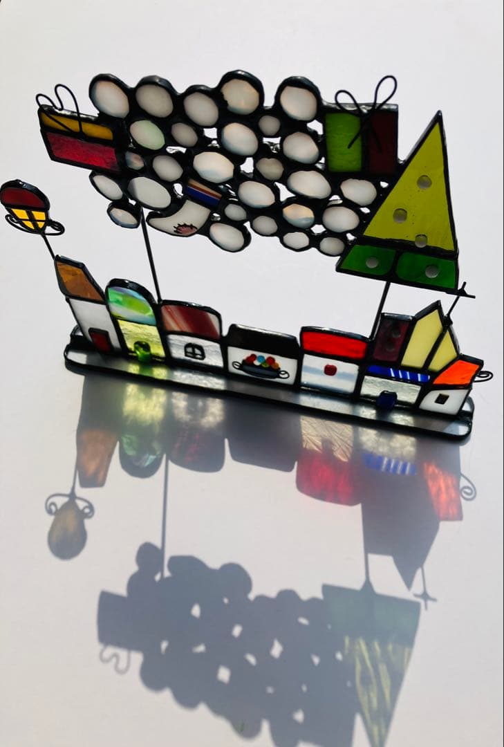 ステンドグラス　小さな街並みと四季の訪れ　計4件