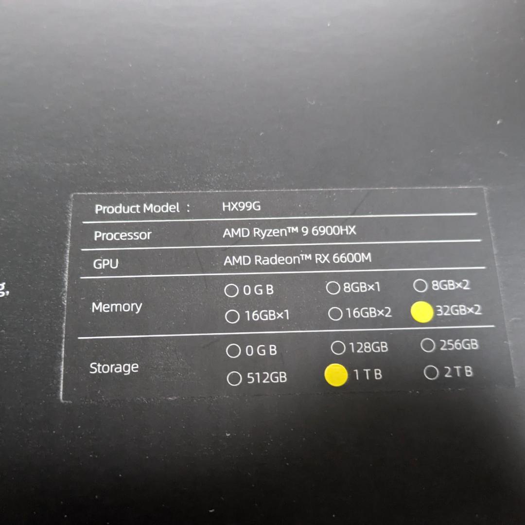 MINISFORUM HX99G 64GB 1TB【訳あり】