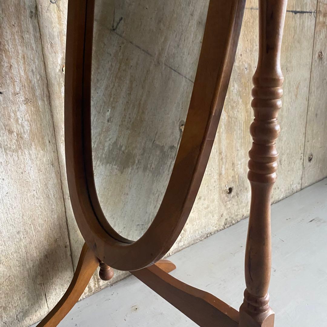 オーバル型　スタンドミラー　クラシックカントリー　楕円　レトロ